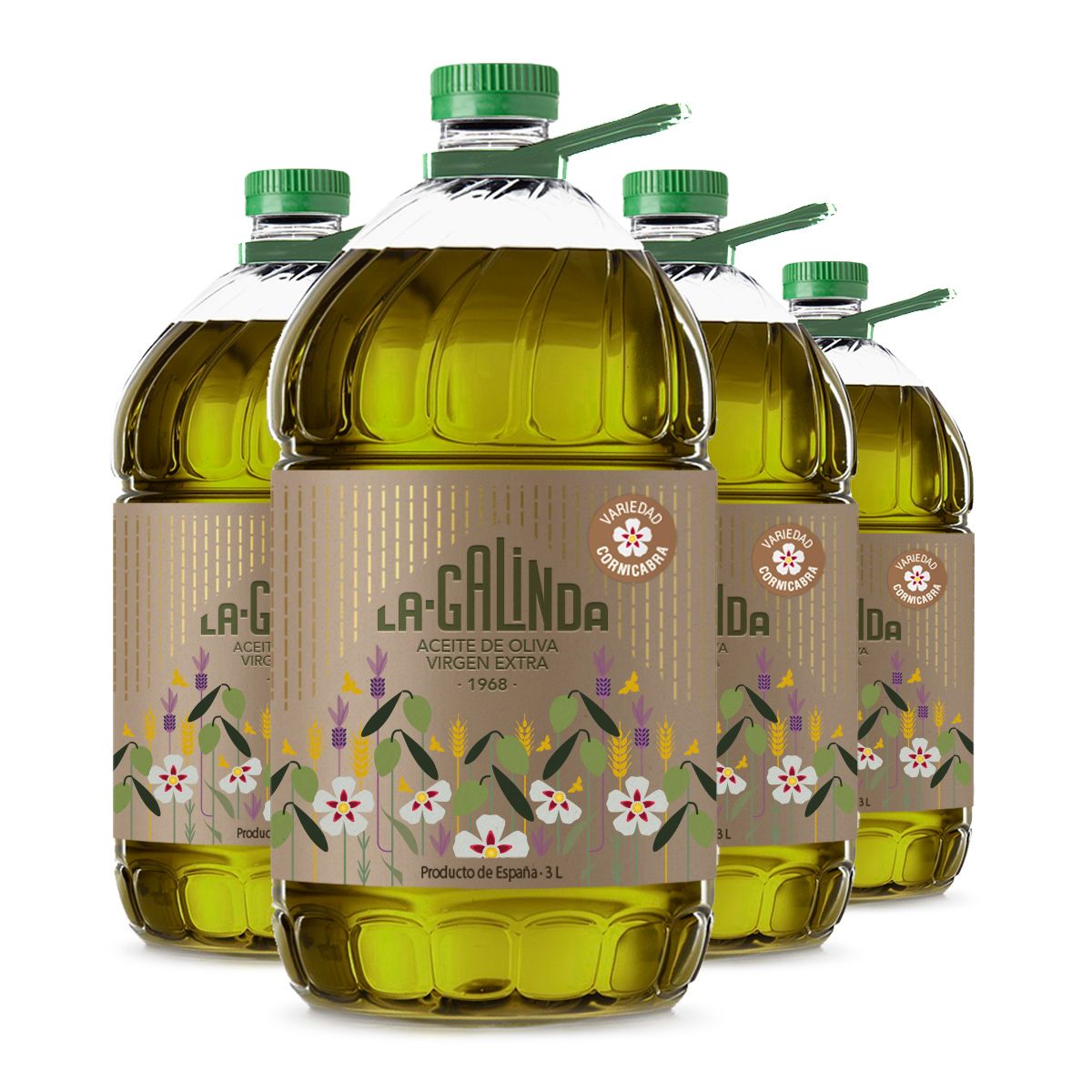Caja 4 garrafas 3L AOVE Cornicabra La Galinda