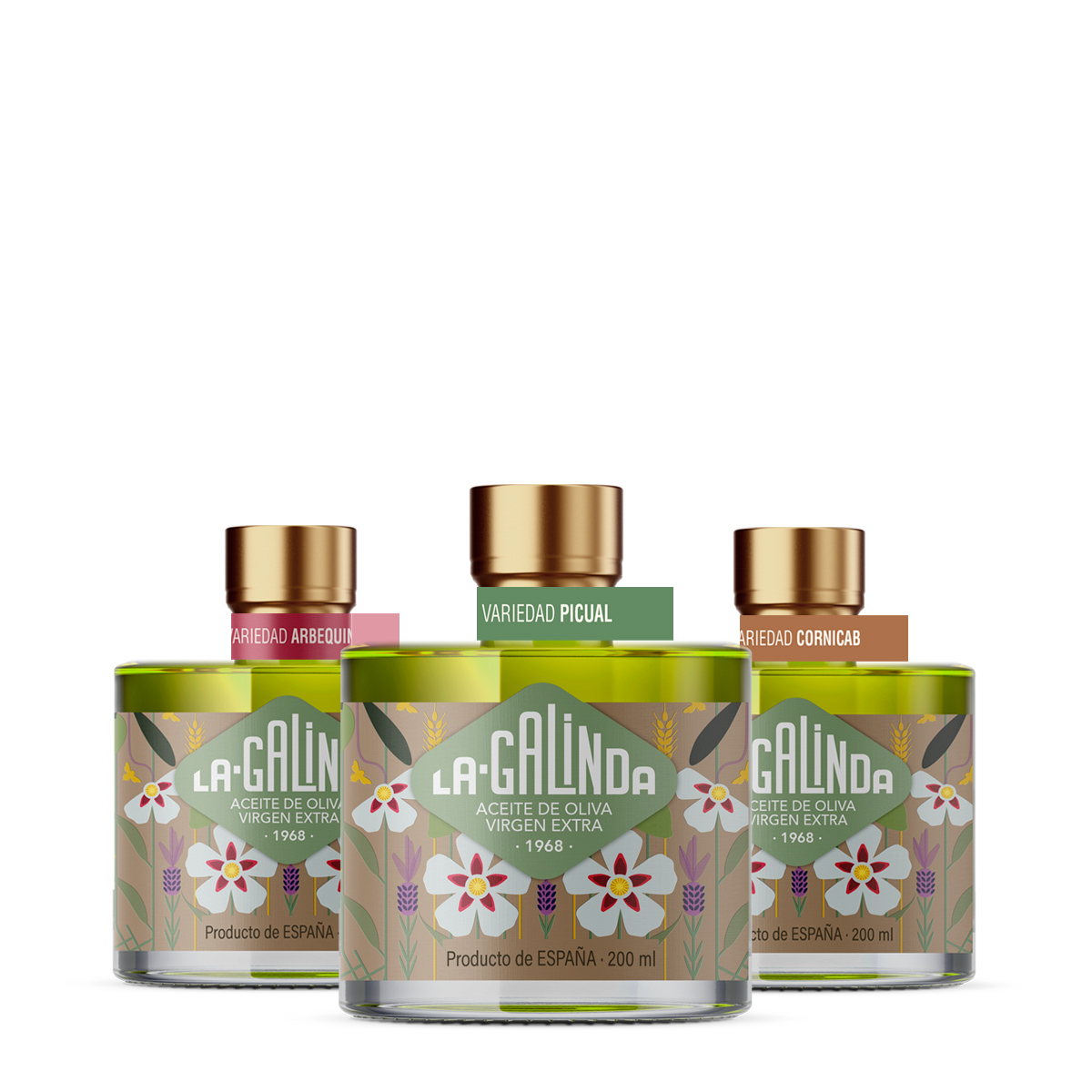 Estuche variedades 3x200 ml: a elegir picual, arbequina o cornicabra
