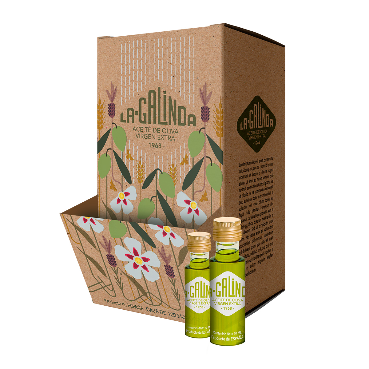 Caja 100 monodosis 20 ml AOVE Cornicabra La Galinda